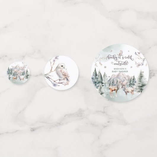 Confettis Fête d'hiver des cerfs de forêt (Devant)