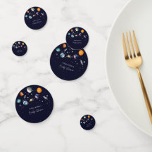 Fête Prénatale Garçon Bébé Lune Espace Galaxie