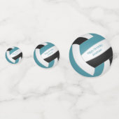 Confettis Fête turquoise de volley-ball pour filles noires (Devant)