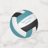 Confettis Fête turquoise de volley-ball pour filles noires (Petit recto)