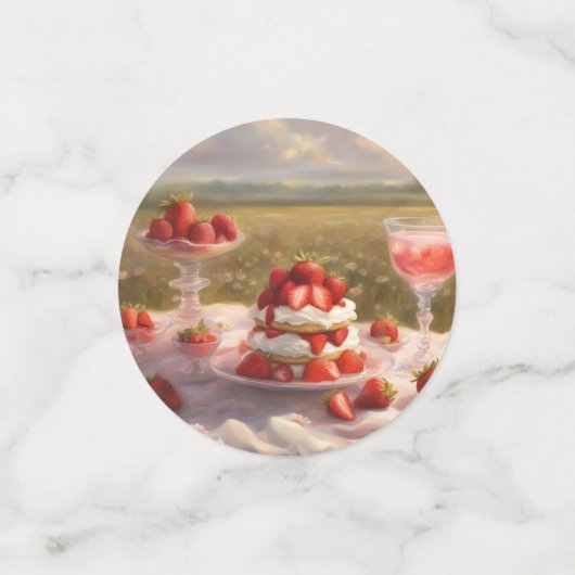 Confettis Fête Whimsical décadente de frégate de fraise (Petit recto)