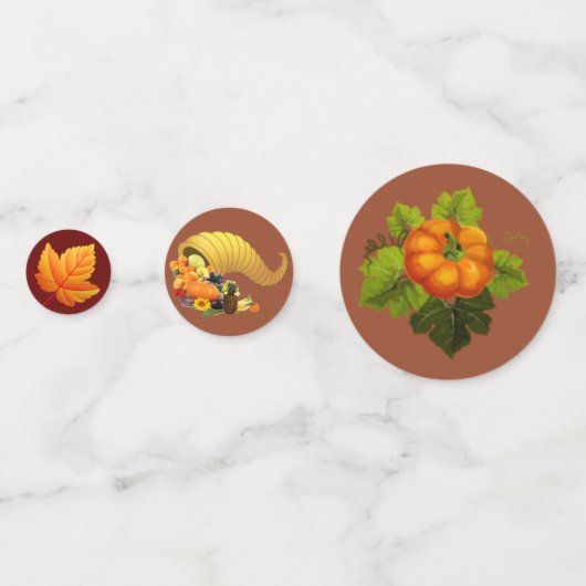 Confettis Feuilles d'automne, citrouille & fruits Thanksgivi (Devant)