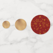 Confettis Feuilles de chute rouge et or (Derrière)