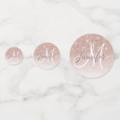 Confettis Fille Rose Parties scintillant or Blush Monogramme (Derrière)