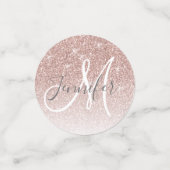 Confettis Fille Rose Parties scintillant or Blush Monogramme (Petit recto)