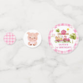 Confettis Fille rosée de la ferme d'animaux d'anniversaire (Devant)