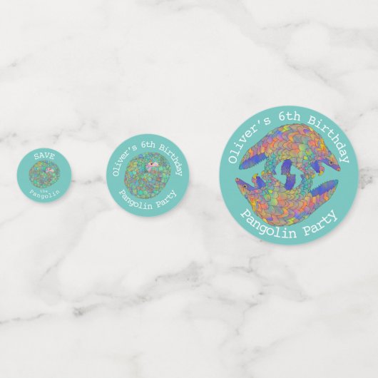 Confettis Filles Pangolin Fête d'anniversaire (Derrière)