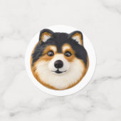 Confettis Finlandais Lapphund Chien 3D inspiré (Petit recto)