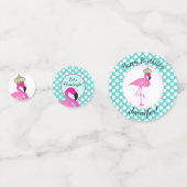 Confettis Flamant rose et Polka Dot Anniversaire Table Confe (Derrière)