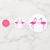 Confettis Flamants roses, coeurs, fleurs de pivoine & mariag (Devant)