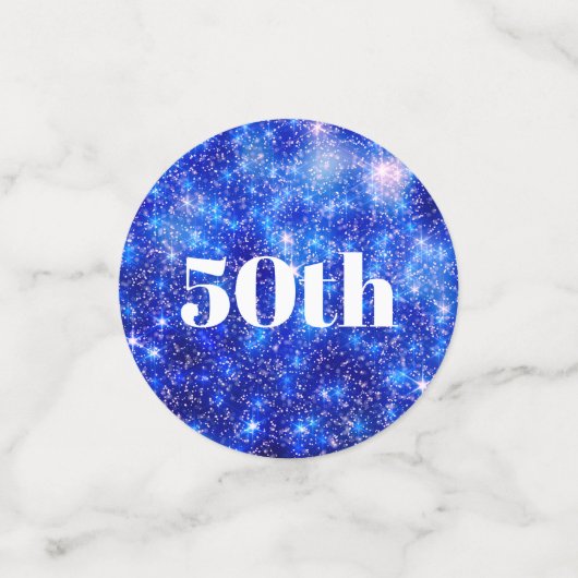 Confettis Flamme bleu personnalisé 50e anniversaire (Petit recto)
