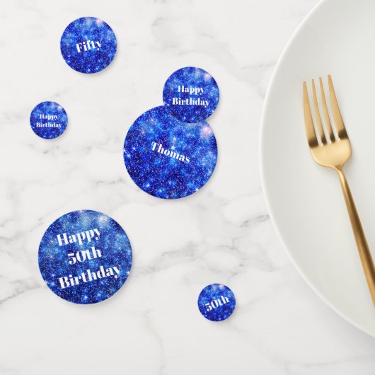 Confettis Flamme bleu personnalisé 50e anniversaire (Groupe)