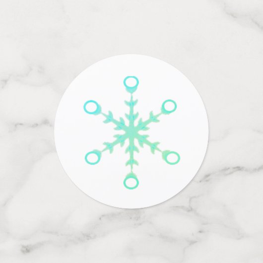 Confettis Flammes de neige de Noël sur table rouge & blanc C (Petit recto)