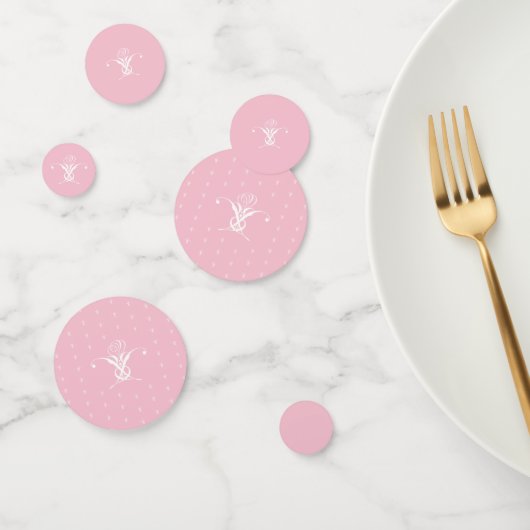Confettis Fleur blanche Pastel rose Pâques (Groupe)