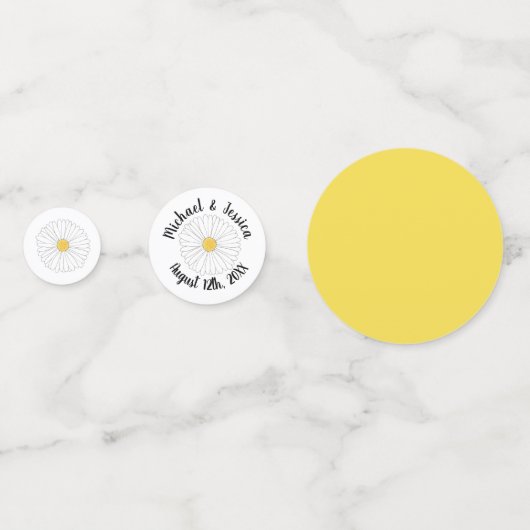 Confettis Fleur Jardin Floral Jaune Blanc (Devant)