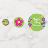 Confettis Fleur mignonne fête d'anniversaire (Devant)