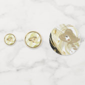 Confettis Fleurs Abstraites d'argent ou d'or sur - Silk & Ar (Devant)