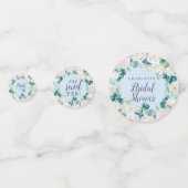 Confettis Fleurs blanches classiques | Fête des mariées bleu (Devant)