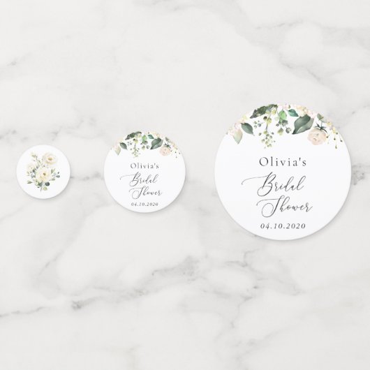 Confettis Fleurs blanches, fleurs crème, Bohème, Bridal Show (Devant)