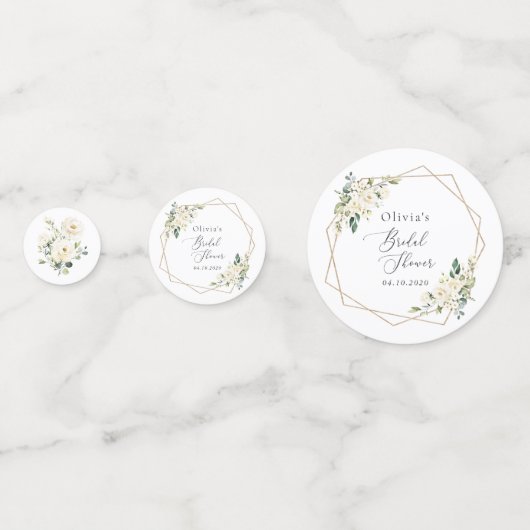 Confettis Fleurs blanches, Fleurs crème, Bohème, Mariage (Derrière)