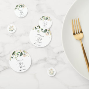 Confettis Fleurs blanches, Fleurs de crème, Boho, Baby showe