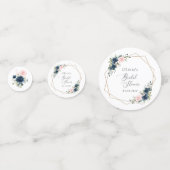 Confettis Fleurs Bleu Marine, Fleurs Roses, Fête de Mariée (Derrière)