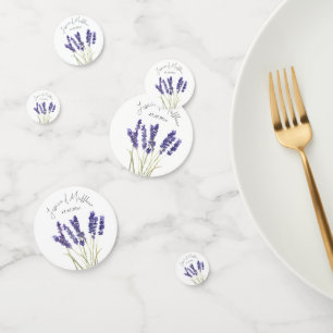 Confettis Fleurs de Lavande Violette Mariages Aquarelle Flor