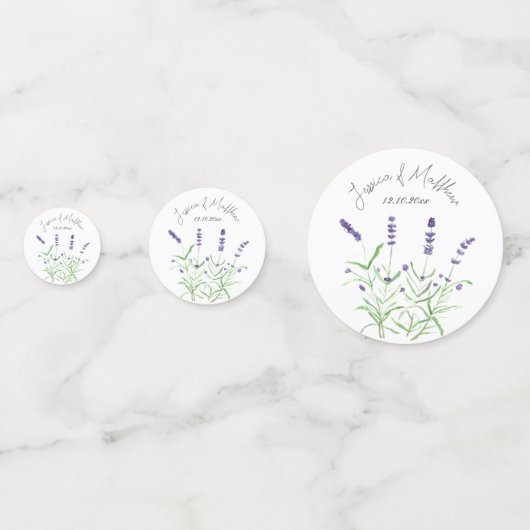 Confettis Fleurs de lavande violette mariages aquarelle flor (Derrière)