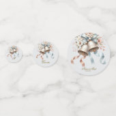 Confettis Fleurs de mariage cloches Rubans bleu rose Beau (Derrière)