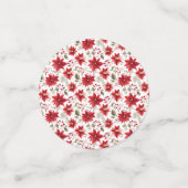 Confettis Fleurs de Noël poinsettia rouge Baies Vacances (Petit recto)