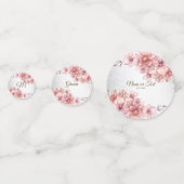 Confettis Fleurs de peinture à l'eau rose moderne pailletée  (Derrière)