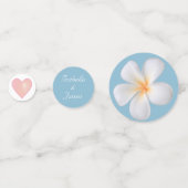 Confettis Fleurs de Plumeria Blanche sur Bleu Merveilleux (Derrière)