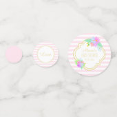 Confettis Fleurs de printemps Pink Stripes Baby shower bébé  (Devant)