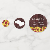 Confettis Fleurs de soleil d'automne rustiques sur Mariage d (Devant)