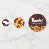 Confettis Fleurs de soleil d'automne rustiques sur Mariage d (Derrière)