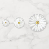 Confettis Fleurs marguerites élégantes sur gris argenté clai (Derrière)