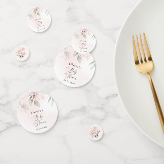 Confettis Fleurs Rouges, Fleurs Roses, Boho, Baby shower (Groupe)