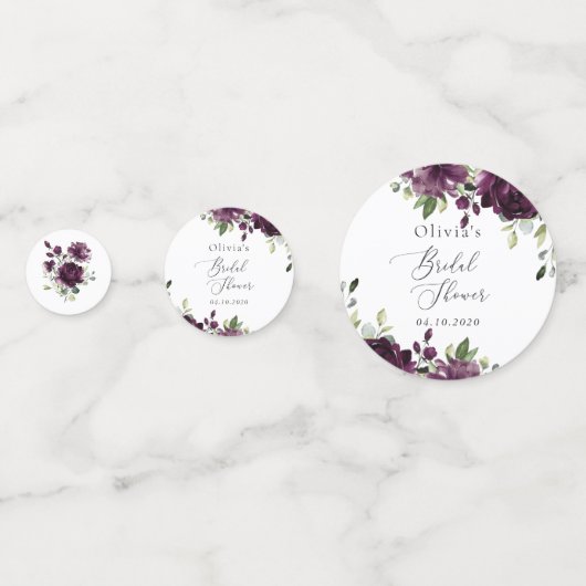 Confettis Fleurs violettes, Fleurs de prunes, Boho, Fête des (Derrière)