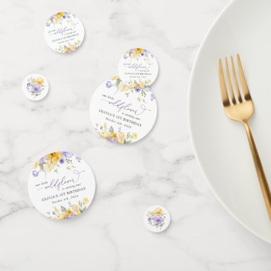 Confettis Fleurs violettes, Fleurs Jaunes, Premier Anniversa (Groupe)