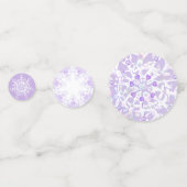 Confettis flocon de neige violet clair et coeur étincelant (Devant)