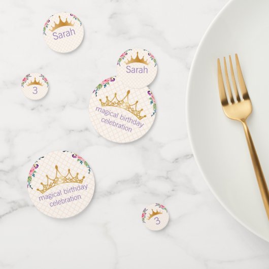 Confettis Floral Chic Design d'anniversaire (Groupe)