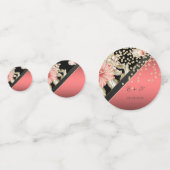 Confettis Floral élégant, Diamants d'or, Nom d'amour (Devant)