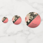 Confettis Floral élégant, Diamants d'or, Nom d'amour (Derrière)