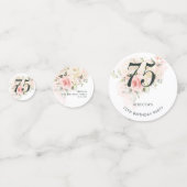 Confettis Floral Eucalyptus Foliage rose 75e fête d'annivers (Devant)