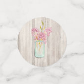 Confettis Floral rose de grains de bois rustique (Petit recto)