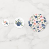 Confettis Floraux Aquarelle Élégante Corail Bleu M (Derrière)