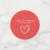 Confettis Forme de coeur rouge Personnaliser le nom et la da (Petit recto)