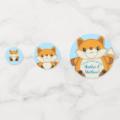 Confettis Fox Baby shower Blue Woodland (Derrière)