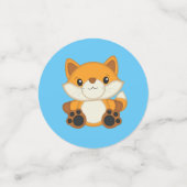 Confettis Fox Baby shower Blue Woodland (Petit recto)