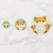 Confettis Fox Baby shower Green (Devant)